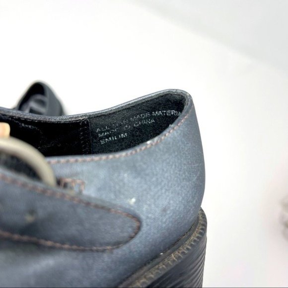 LEI Y2K vintage girls Chunky Mary Janes EMILIM gray floral embroidered US 1 BoxK - Picture 7 of 8